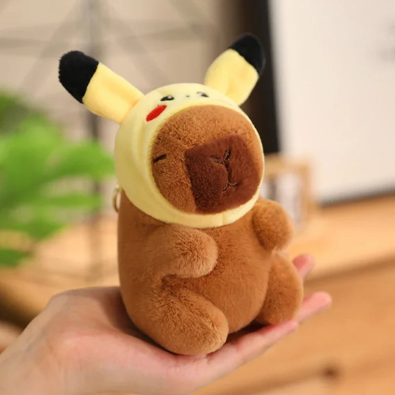 Capybara Pendant Cosplay Pokemon Pikachu Plush Toy Keychain Capibara Stitch Sanrio Kuromi Plushies Stuffed Bag Decor Gift